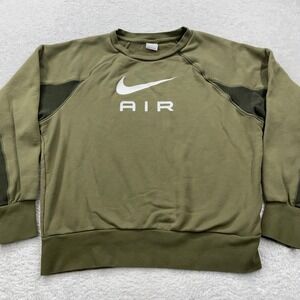 Nike Air Olive Green Crewneck Sweatshirt Mens Size M Casual Pullover Top